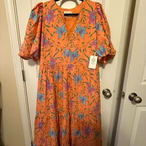 Floral Orange Maxi Dress